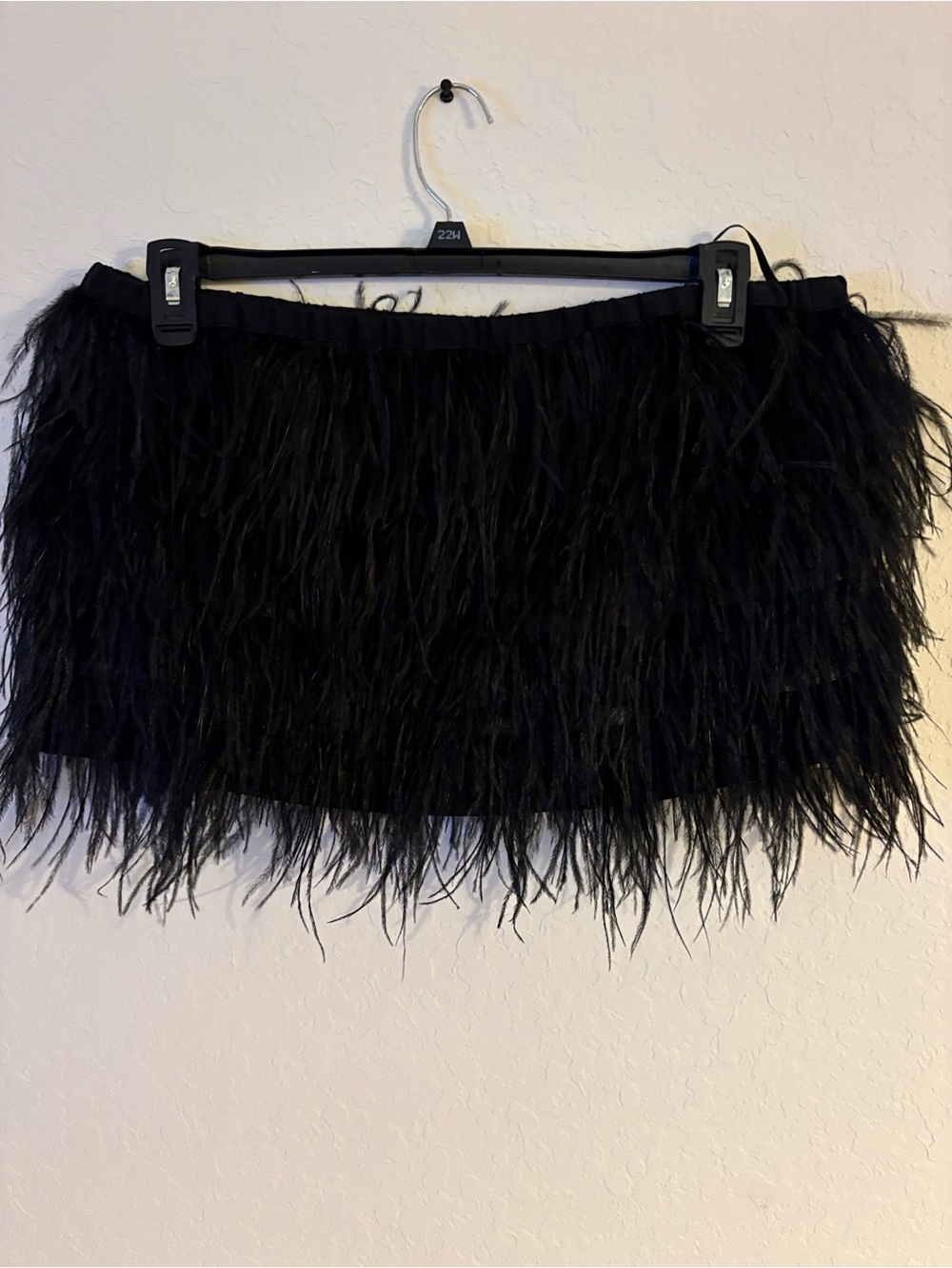 Gianni Bini Black Feathered Mini Skirt